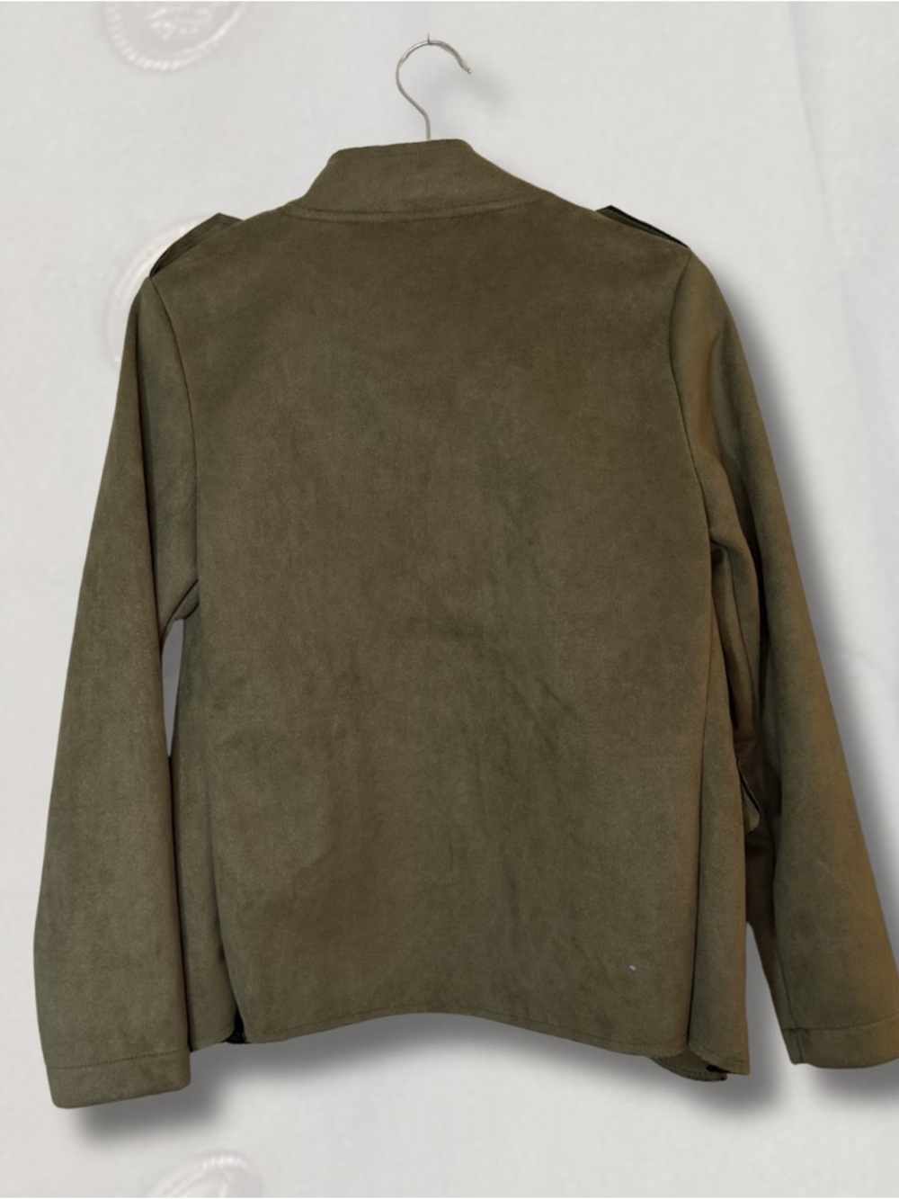 Military-Inspired Olive Green Button Front Jacket - Picture 2 of 3
